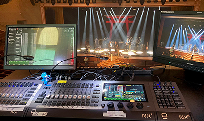 Alec Morris uses Obsidian NX1 console on Steve Hackett Foxtrot at 50 Tour