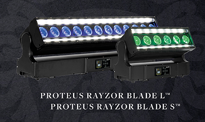 Elation announces creative IP65 Proteus Rayzor Blade S and L Tilt FX Bars