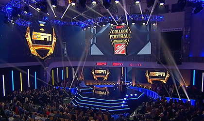  Innovative Show Design’s Elation rig at 2019 College Football Awards on ESPN
