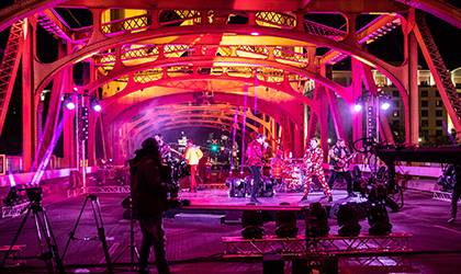 Elation lights for PPV concert on historic Sacramento Bridge