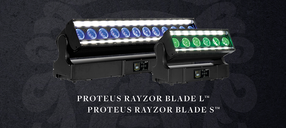 Elation announces creative IP65 Proteus Rayzor Blade S and L Tilt FX Bars